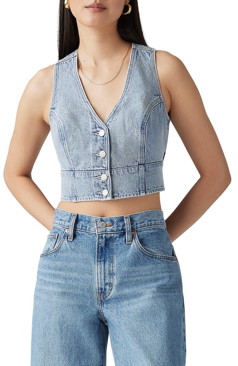 Levi's<sup>®</sup> Mona Denim Crop Vest, Main, color, 