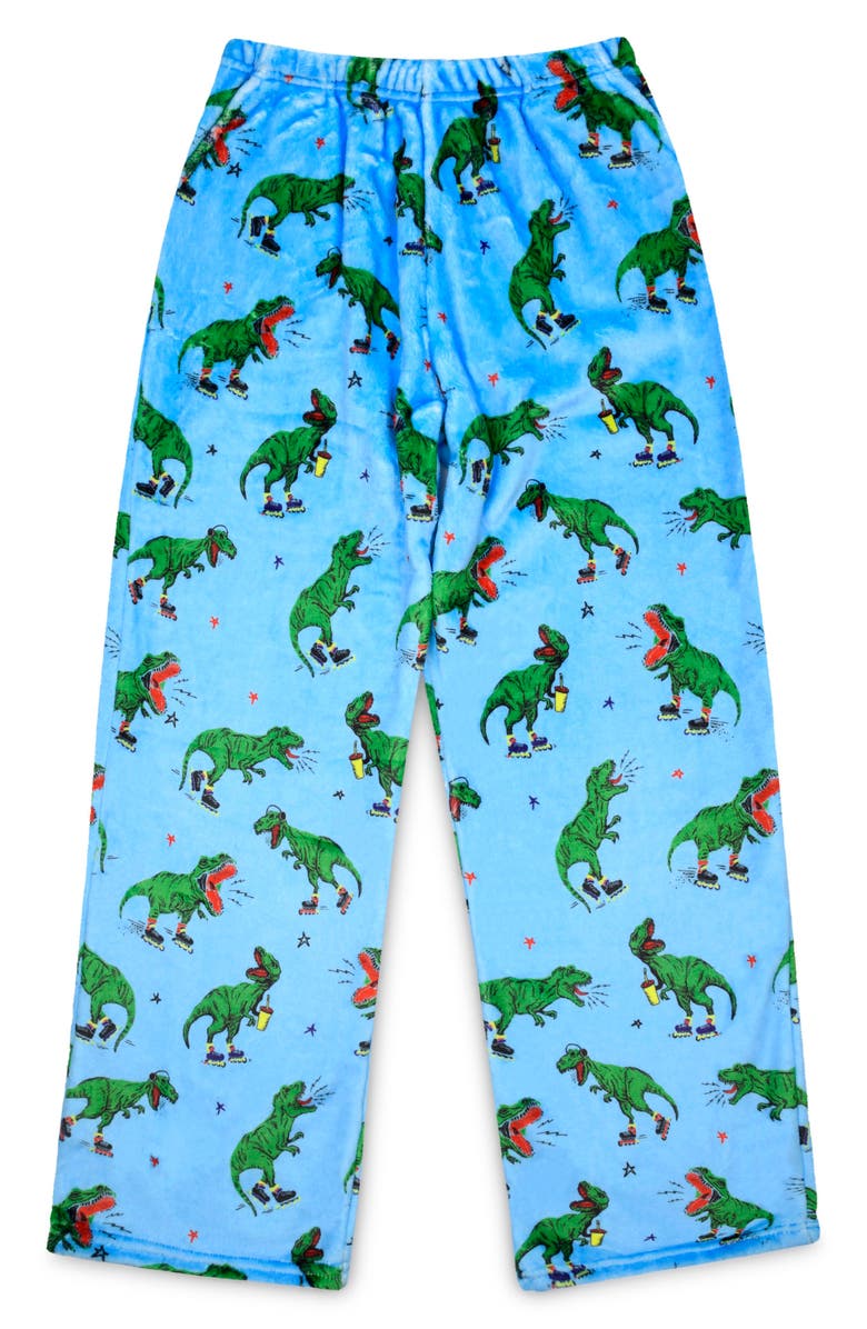 Iscream Kids' Skating Dinosaurs Plush Pajama Pants, Main, color, 