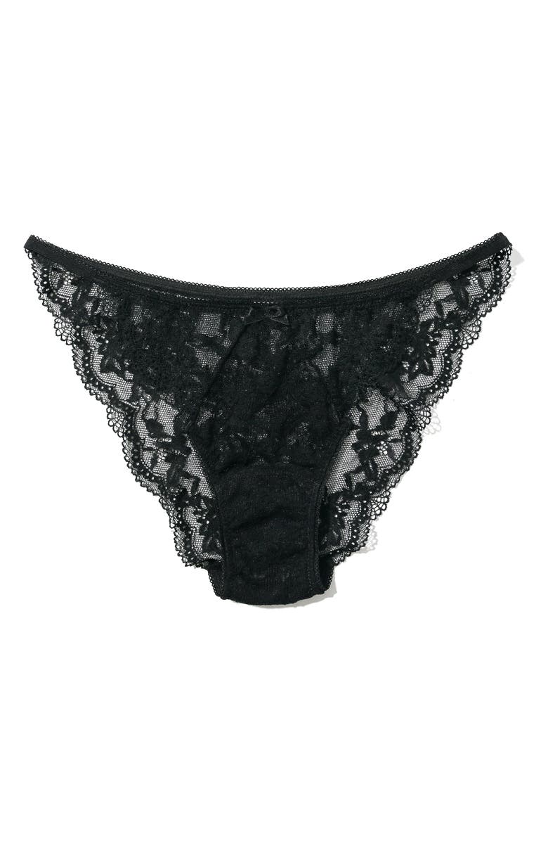 Hanky Panky x Lexi Wood Stephanie Tanga Lace Panties, Alternate, color, Black