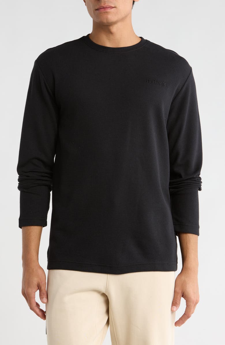 Hurley Textured Thermal Sweater, Main, color, Black
