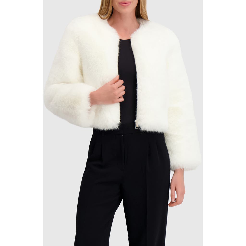 Lyla Grant Fur-free Fox (faux Fur) Bolero In Neutral