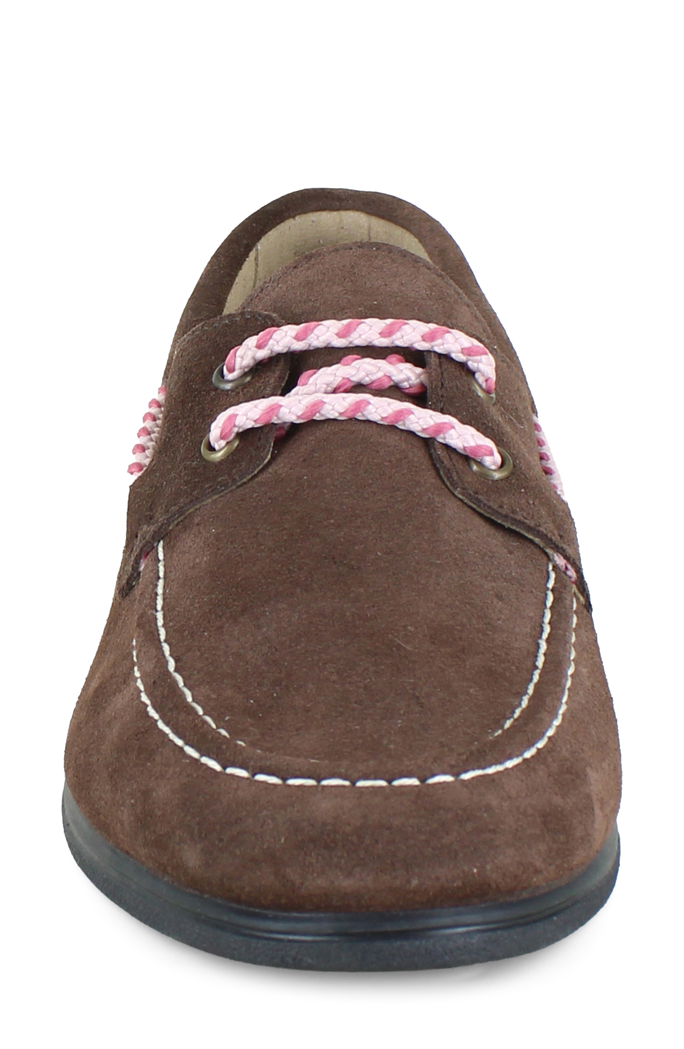 Slamm Leather Boat Shoe Loafer, Alternate, color, BROWN SUEDE