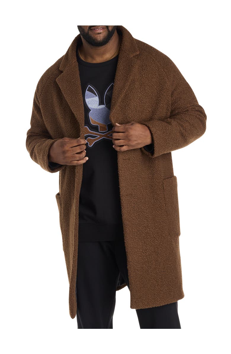 Tallia Big & Tall Teddy Overcoat, Main, color, Chocolate