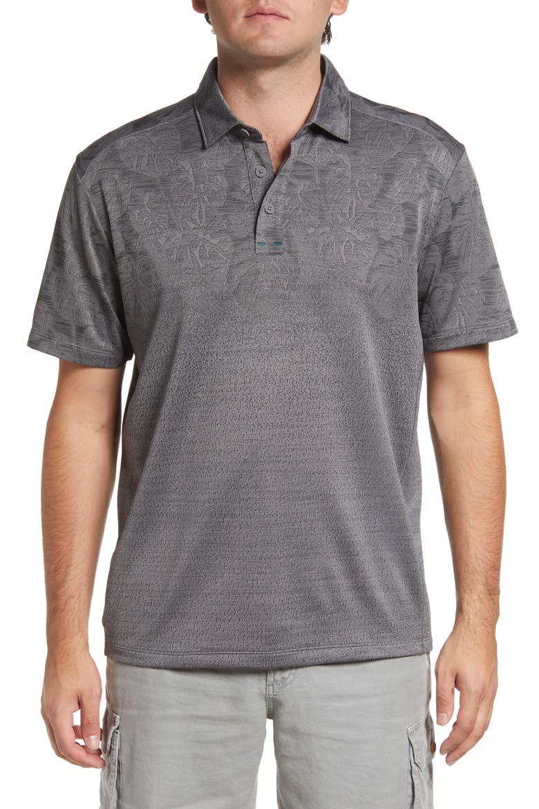 Palm Coast Tropic Fade Polo, Main, color, ONYX