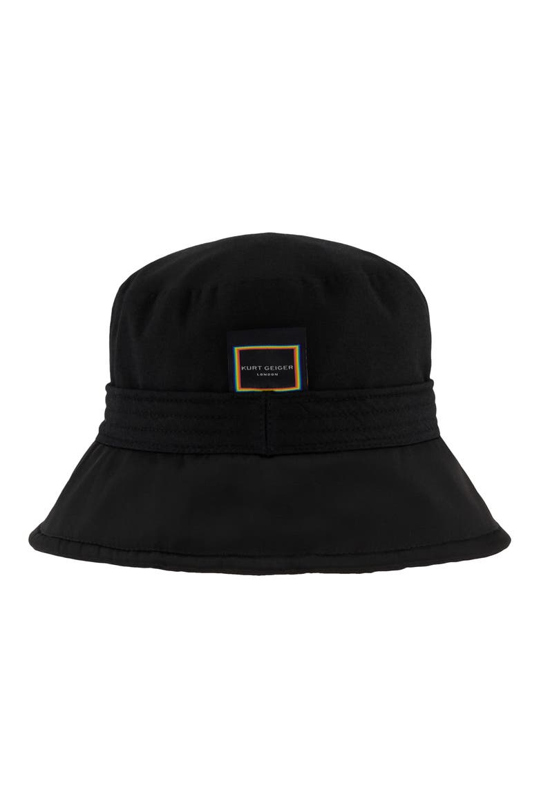 Studded Reversible Nylon Bucket Hat, Alternate, color, BLACK