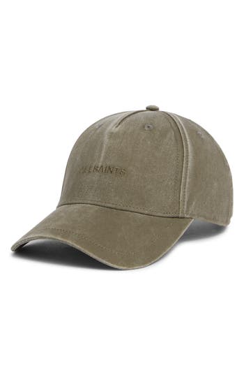 Allsaints Embroidered Logo Baseball Cap In Brown