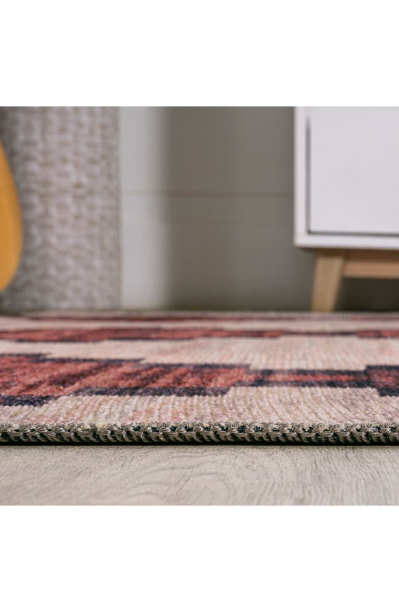 JONATHAN Y Timantii Modern Trellis Kilim Machine-Washable Area Rug, Alternate, color, Red/Ivory