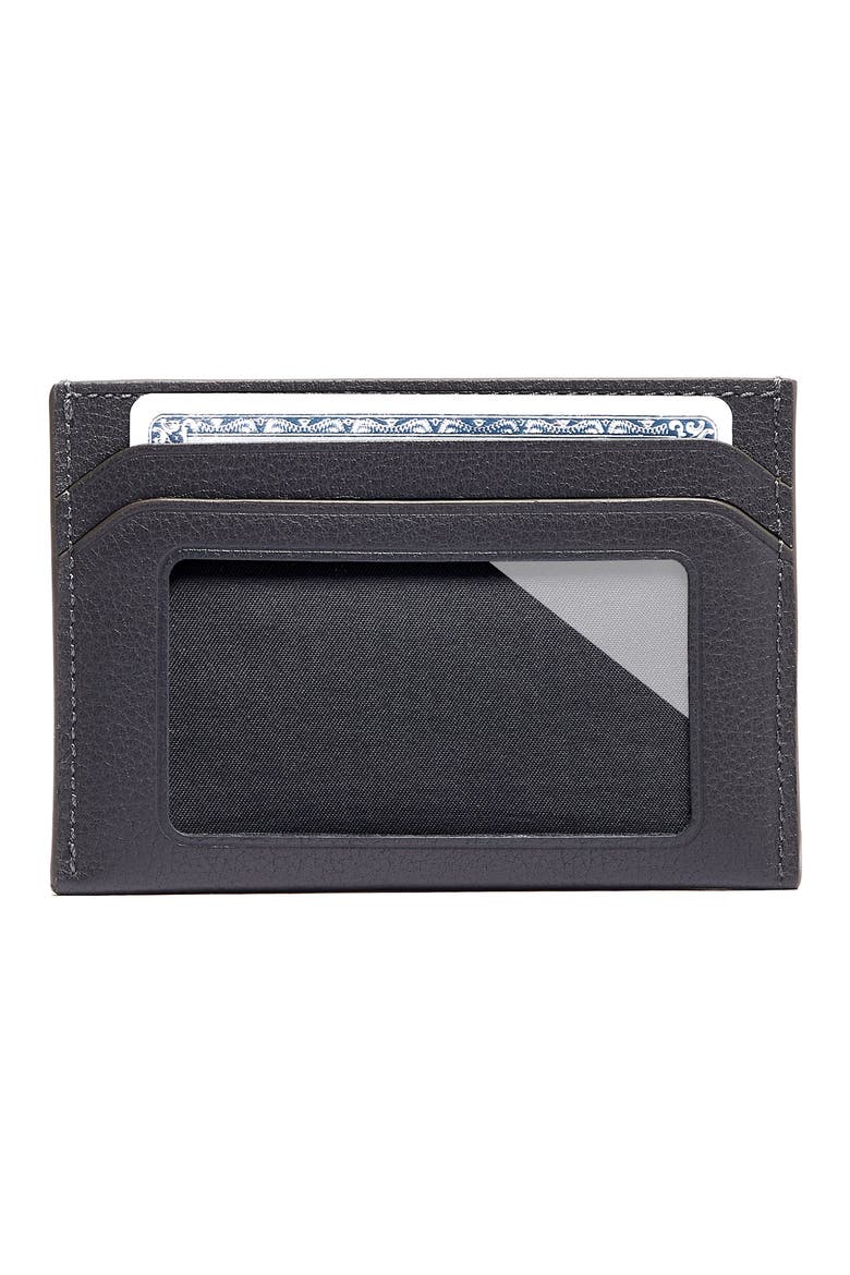 Nassau Slim Leather Card Case, Alternate, color, GREY TEXTURE