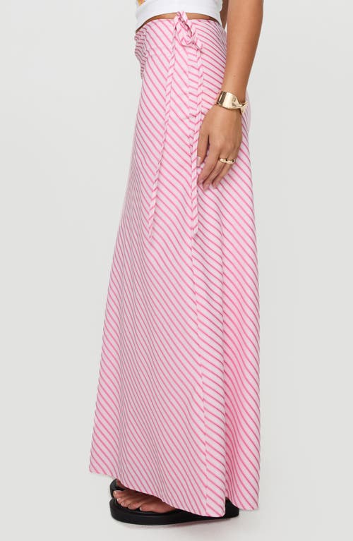 Princess Polly Stripe Fluttering Maxi Skirt In Pink
