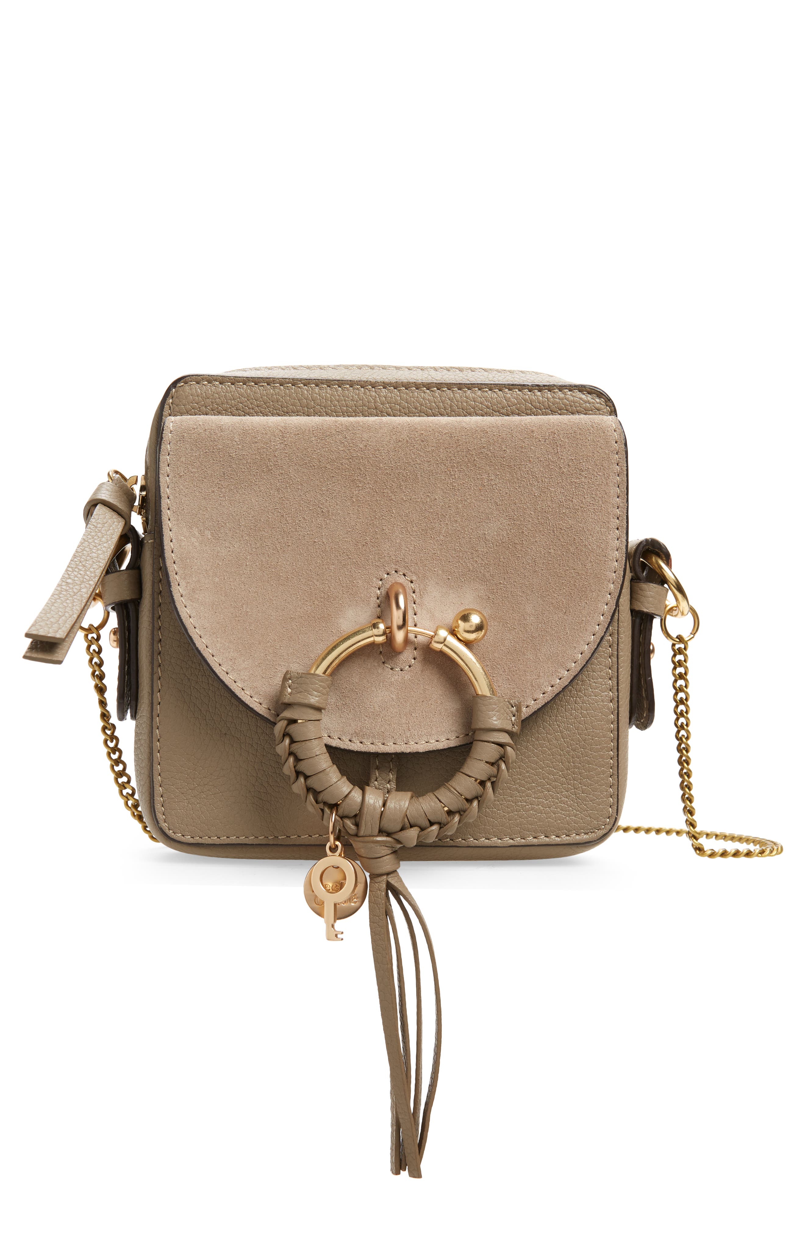 See by Chloé Small Joan Suede & Leather Crossbody Bag, Main, color, 