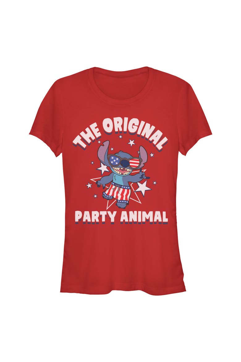 Junior's The Original Party Animal Short Sleeve Graphic T-Shirt, Main, color, Red