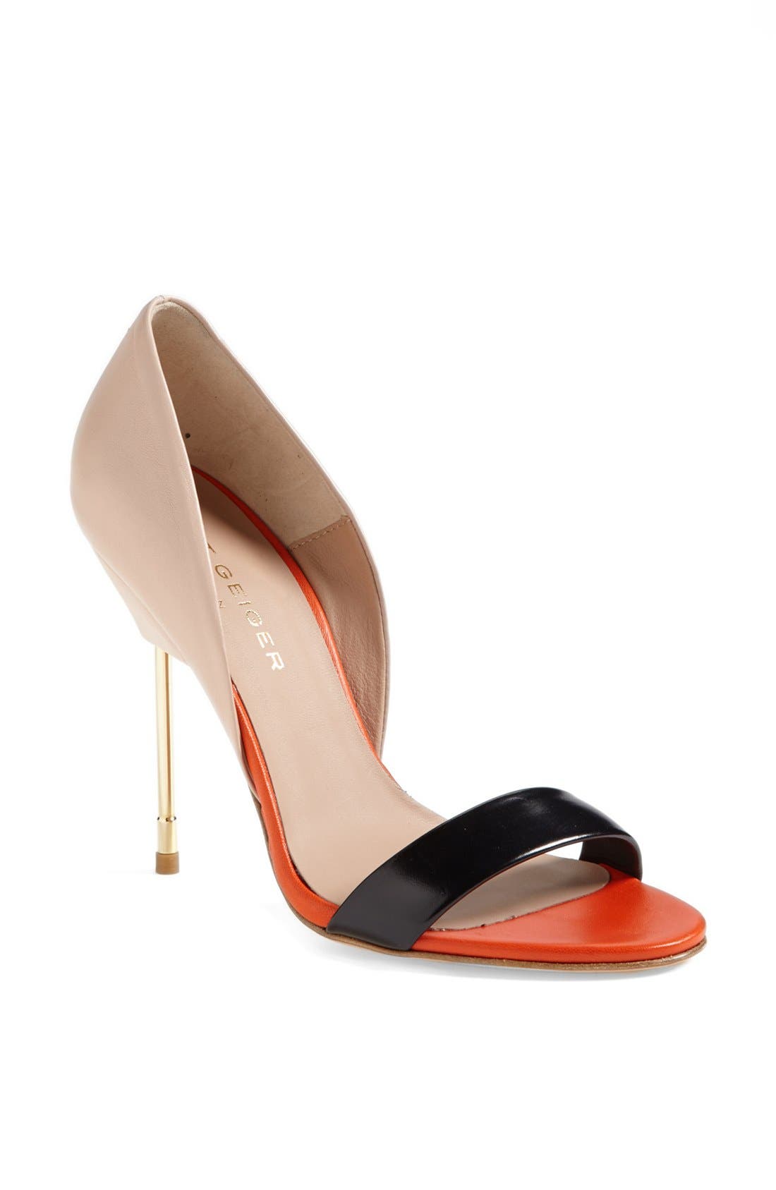 'Bank' Leather Pump, Main, color, NUDE