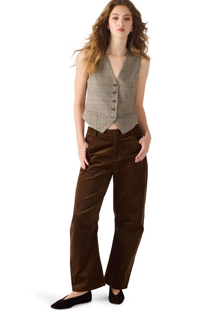 Steve Madden Barrett Plaid Vest, Alternate, color, Brown