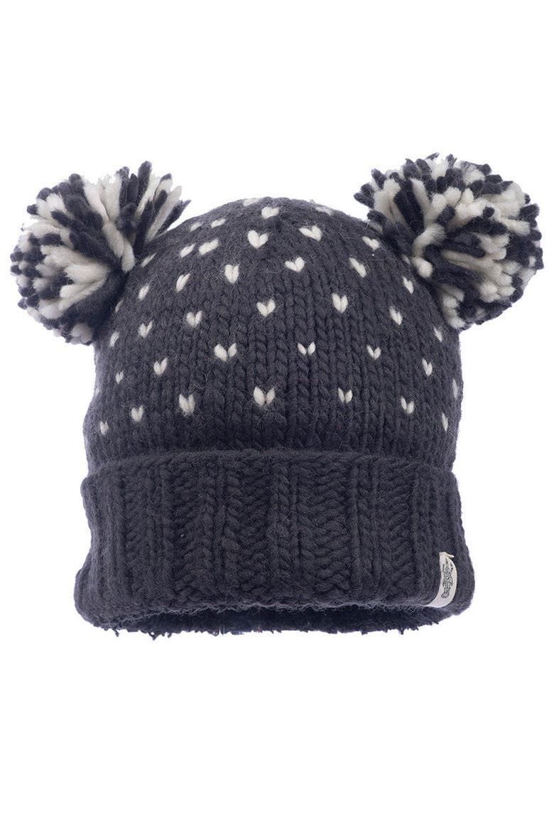 Double Pom Kira Hat, Main, color, Charcoal