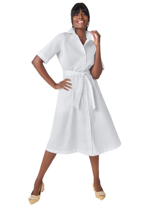 Stretch Poplin Shirtdress (Plus)