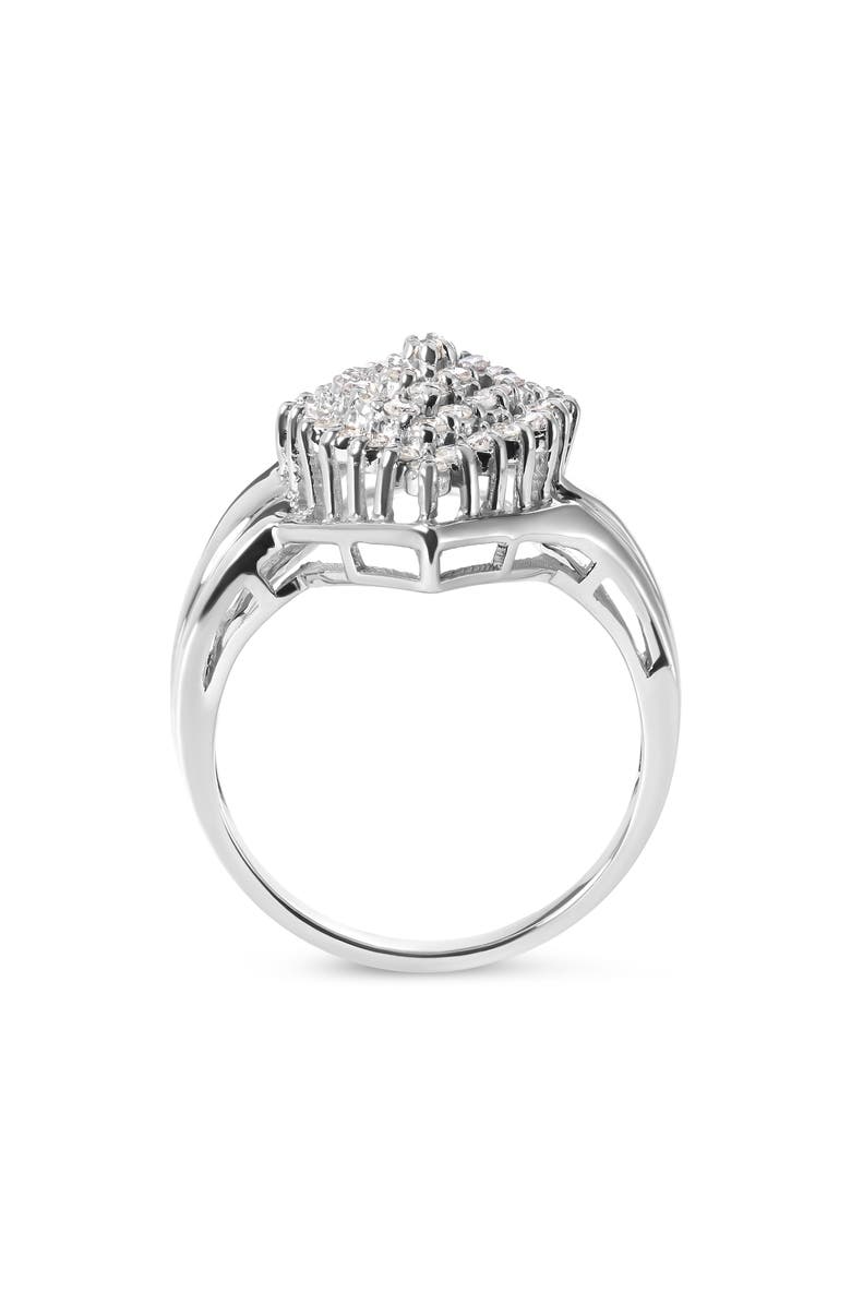 Haus of Brilliance 10K White Gold 1/2 Cttw Diamond Pear Shaped Cluster Ring, Alternate, color, White