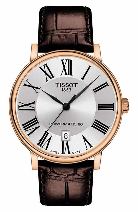 Tissot T-Classic Carson Powermatic 80 Leather Strap Watch, 40mm