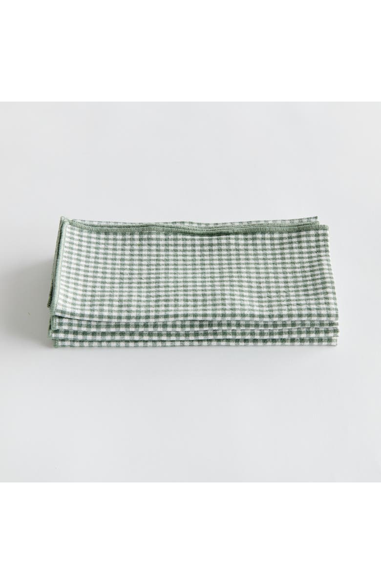 Napa Home & Garden 18" Vibrant Green Plaid Cotton Dinner Napkins Set of 4 for Dining & Table Decor, Alternate, color, Green