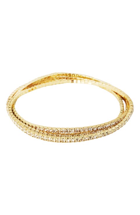 Cubic Zirconia Set of 3 Stretch Bracelets