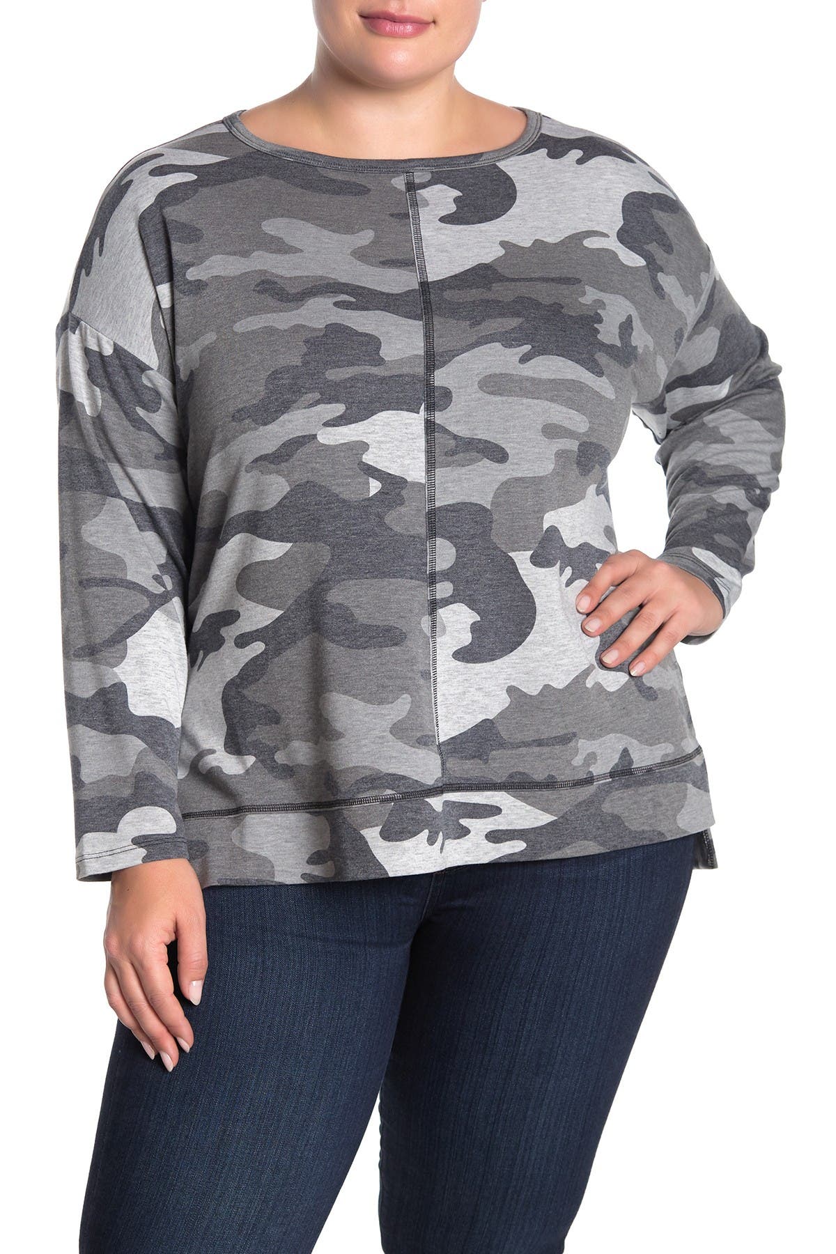CYRUS Center Seam Camo Sweater (Women) | Nordstromrack