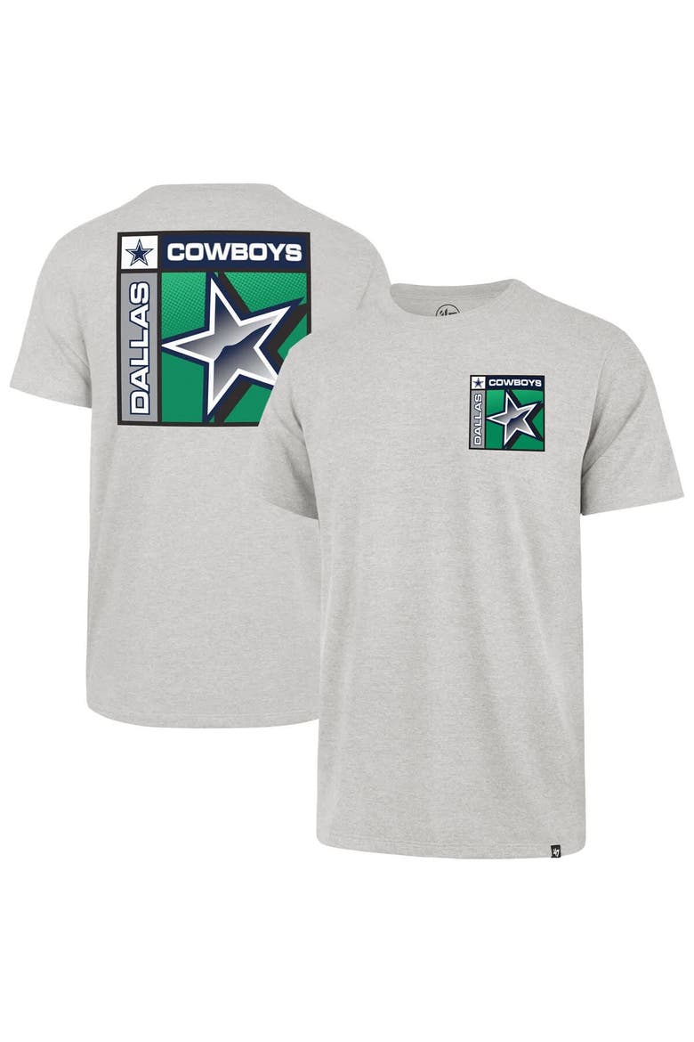 Men's '47  Heather Gray Dallas Cowboys Chrome Plate Franklin T-Shirt, Main, color, Heather Gray
