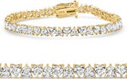 Bliss Diamond 10.50Ct Heart Cut Diamond Tennis Bracelet 14k Gold 7" Lab Grown