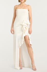 Cinq à Sept Drina Ruffle Column Gown