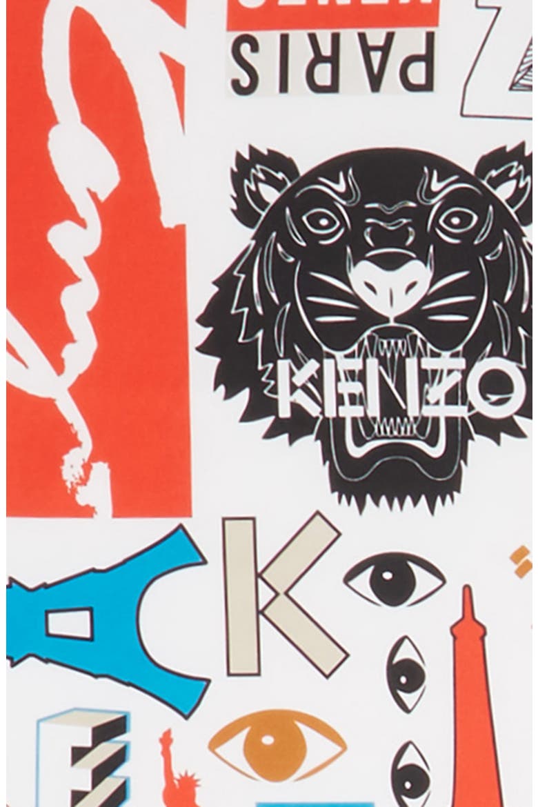 Tiger Poster Silk Square Scarf, Alternate, color, WHITE