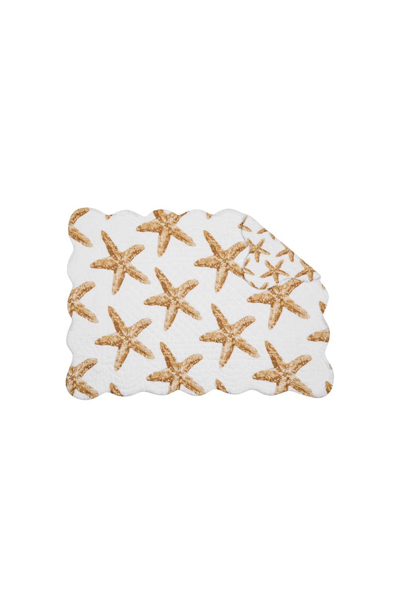 C&F Home Sandbridge Stars Placemats, Set of 6, Main, color, White