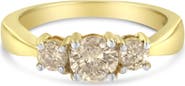 Haus of Brilliance 10K Yellow Gold Three Stone 1.0 Cttw Diamond Band Ring