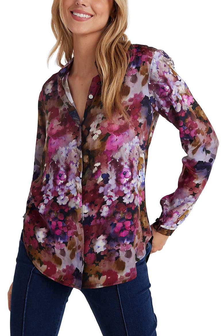 Clean Front Hipster Shirt, Main, color, TWILIGHT FLEUR PRINT