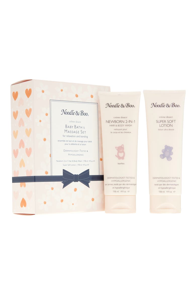 Baby Bath & Massage Gift Set, Main, color, PINK DAISY