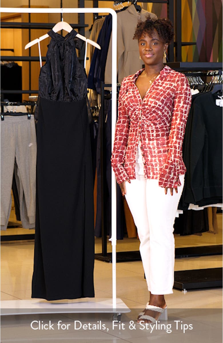 Organza & Crepe Halter Gown, sales video thumbnail