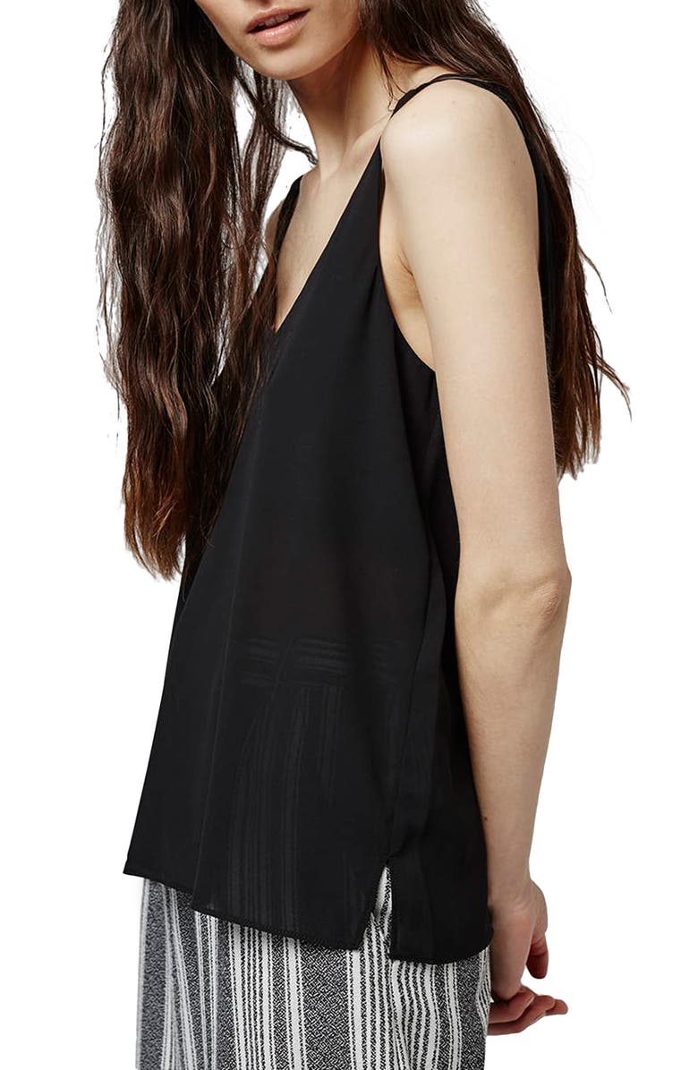 Topshop Double Strap V-Back Camisole, Alternate, color,