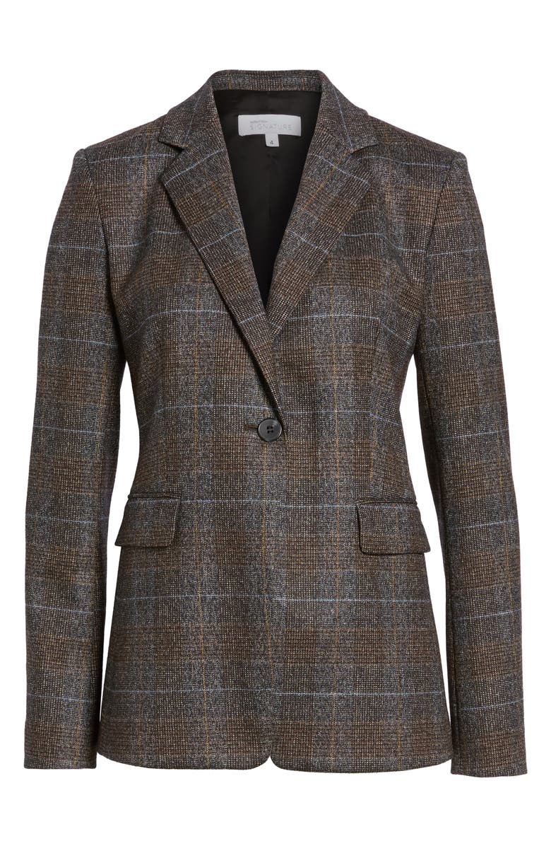 Nordstrom Signature Elbow Patch Plaid Jacket, Alternate, color, 