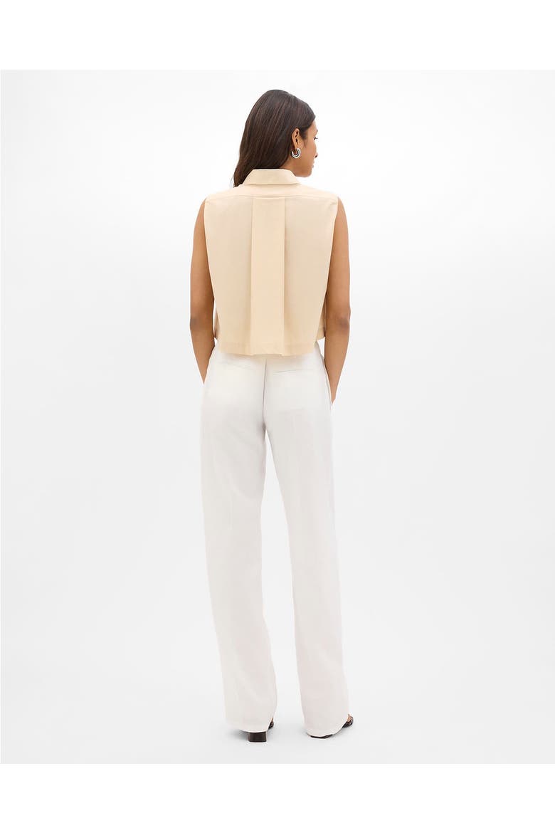 Cropped Sleeveless Shirt, Alternate, color, Sand
