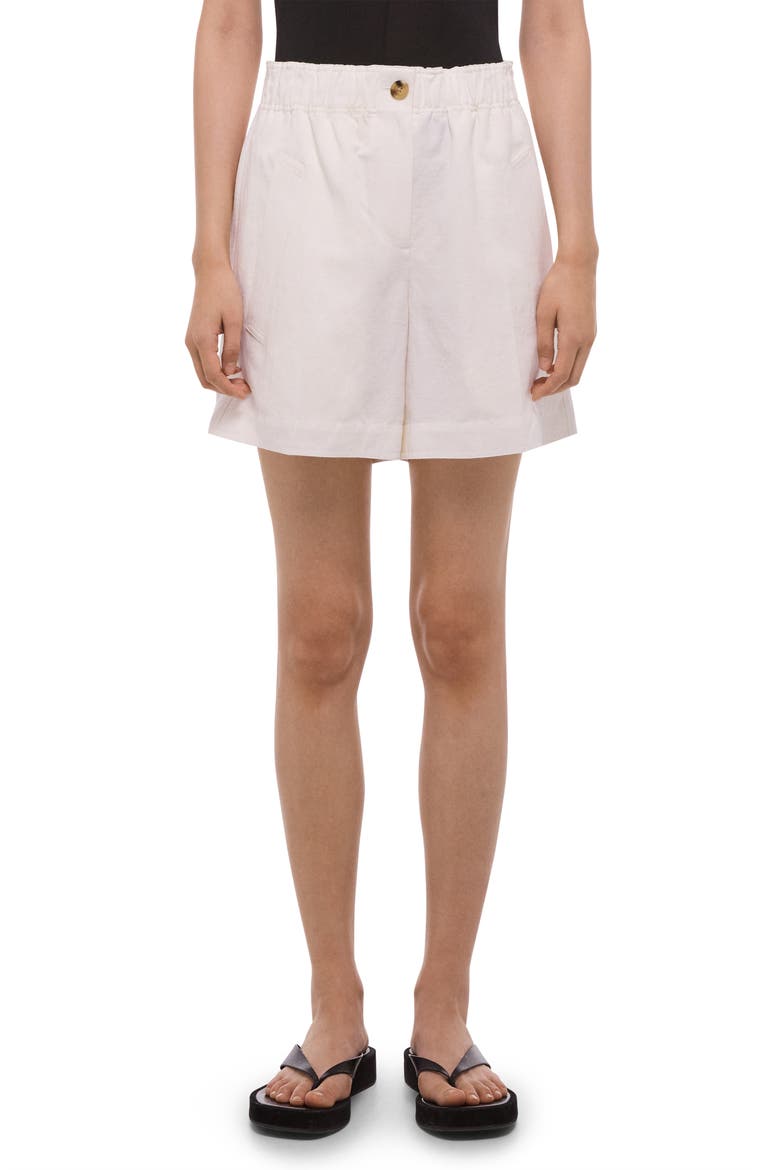 Cotton & Linen Shorts, Main, color, WHITE
