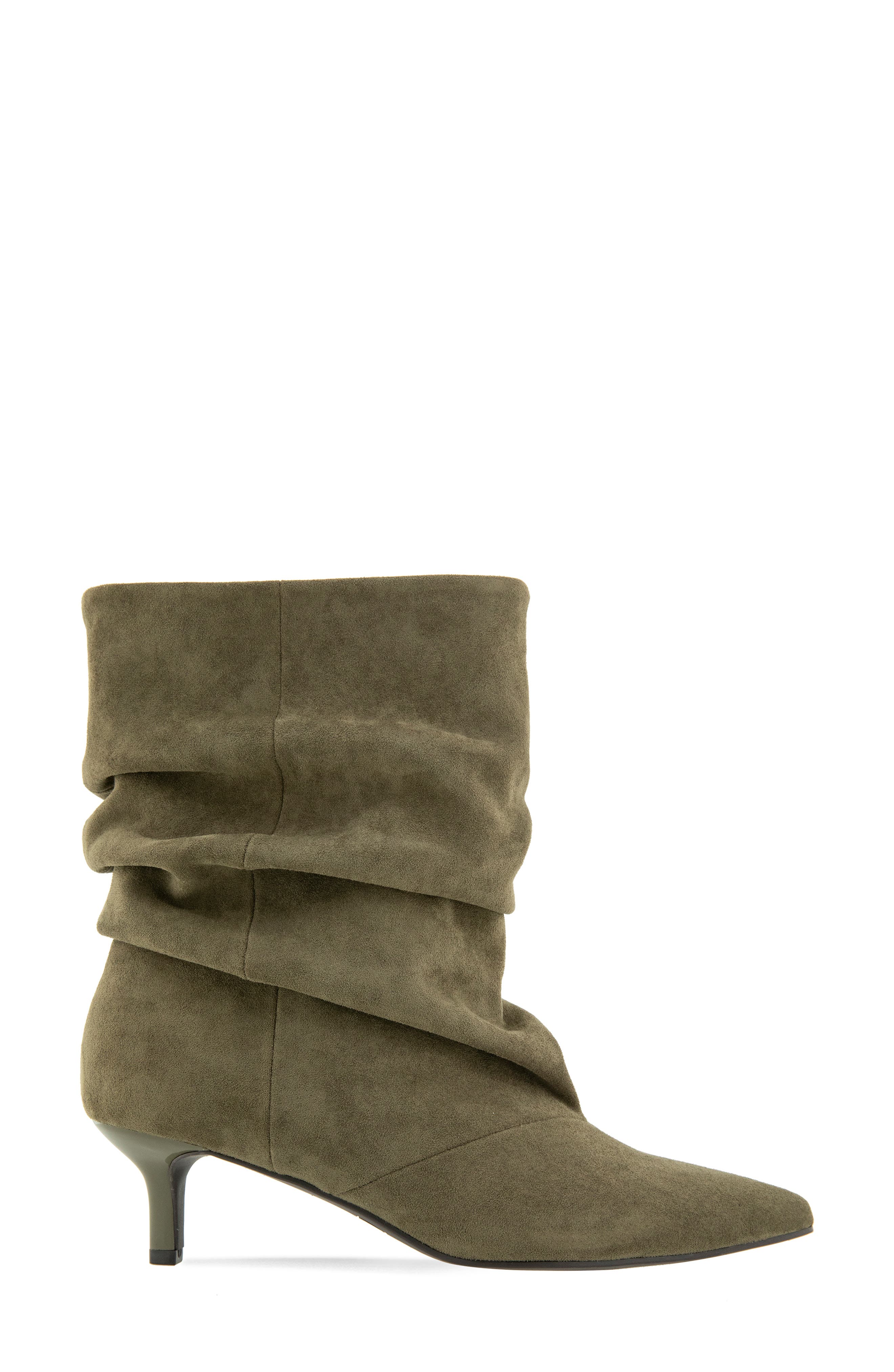 Dalles Kitten Heel Pointed Toe Scrunch Bootie, Alternate, color, OLIVE
