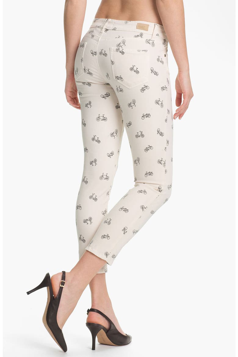 Denim 'Kylie' Print Crop Skinny Leg Jeans, Alternate, color, CREAM RETRO CRUISER