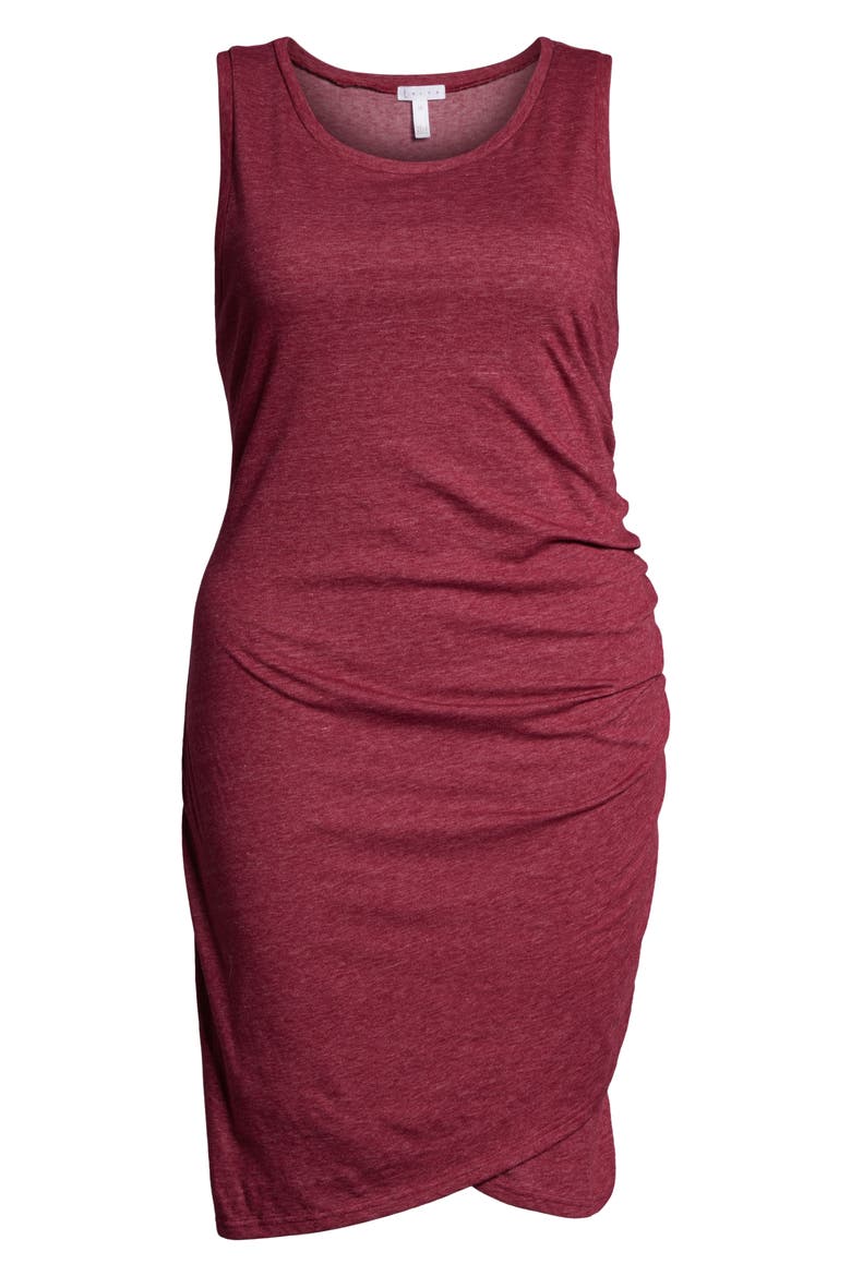 Leith Ruched Sheath Dress, Alternate, color, BURGUNDY PLUM HEATHER