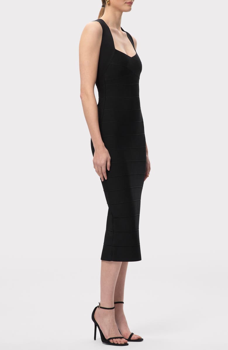 Herve Leger The Sandra Midi Bandage Dress, Alternate, color, Black