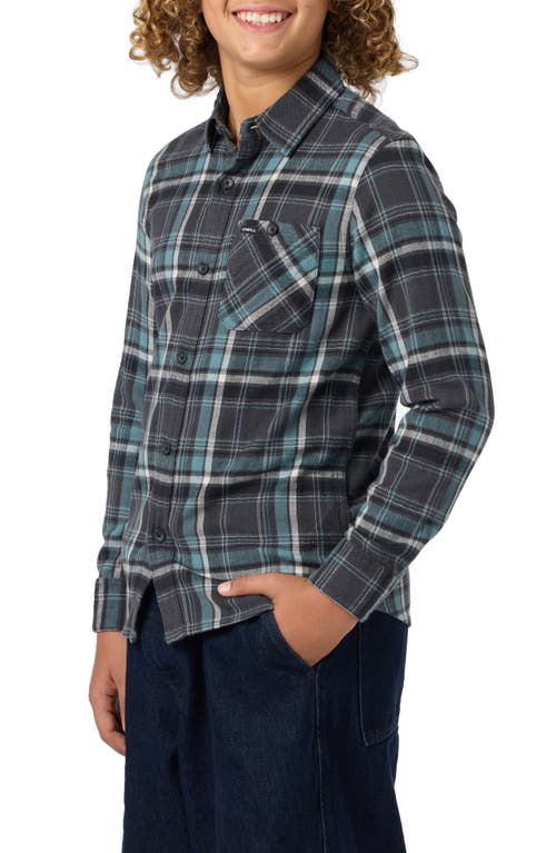 O'neill Kids' Redmond Plaid Flannel Button-up Shirt In Gray