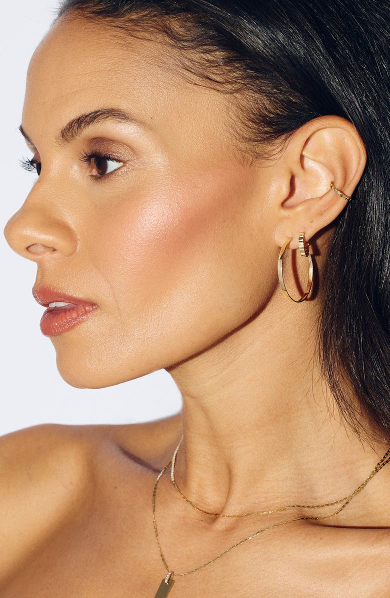 LANA 14K Gold 12mm Tag Huggies, Alternate, color, 