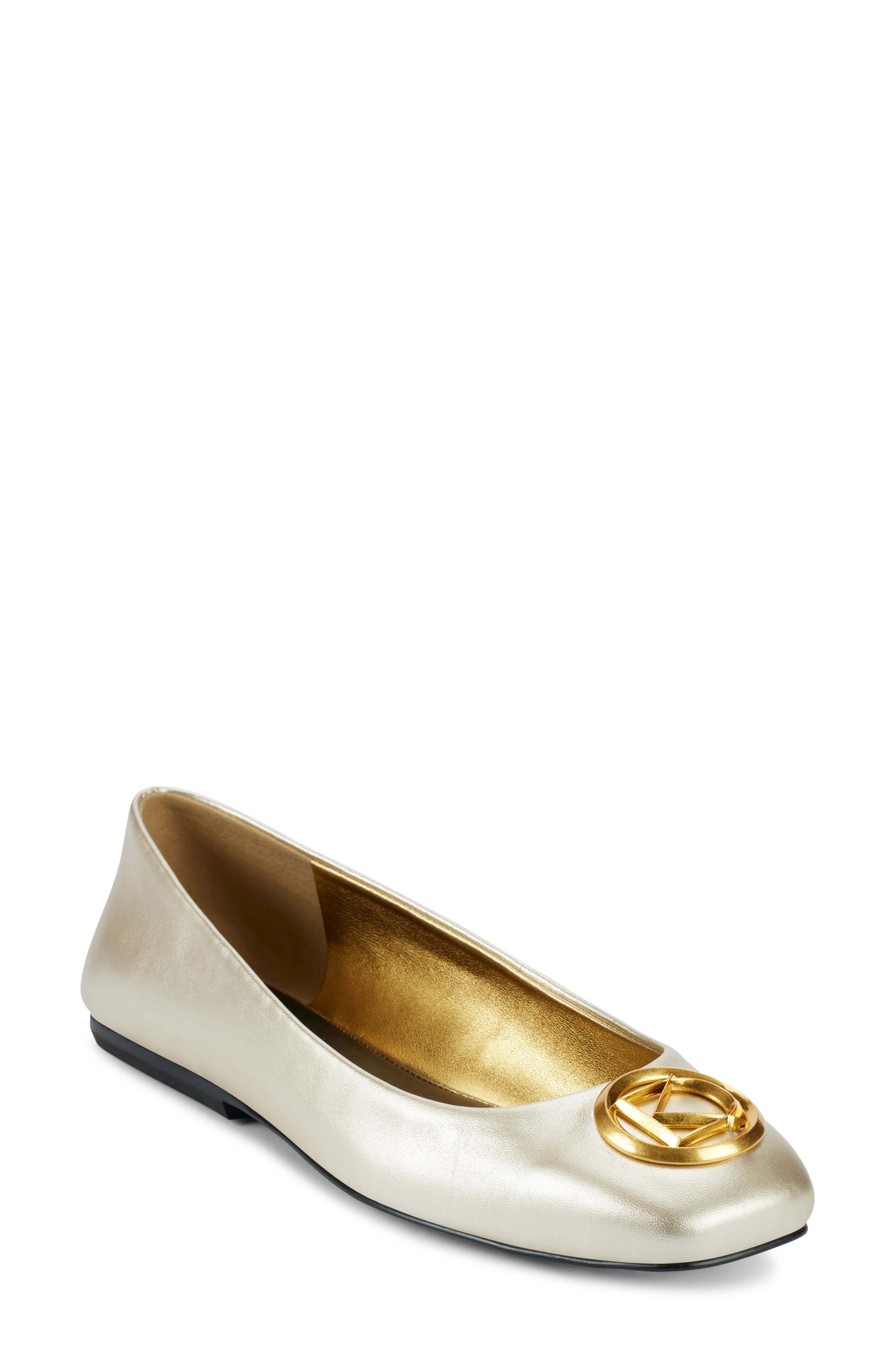 Kylee Ballet Flat, Main, color, WHITE GOLD