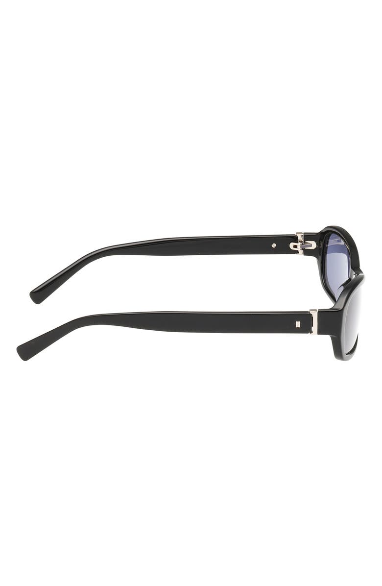 ABERCROMBIE & FITCH 55mm Rectangular Sunglasses, Alternate, color, Shiny Black / Smoke Lens