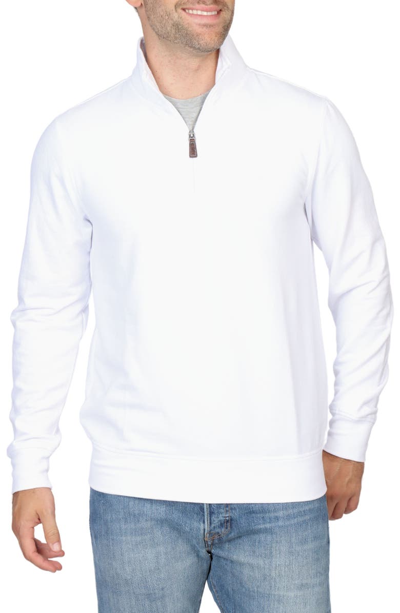 TailorByrd Sueded Fleece Quarter Zip Pullover, Main, color, White
