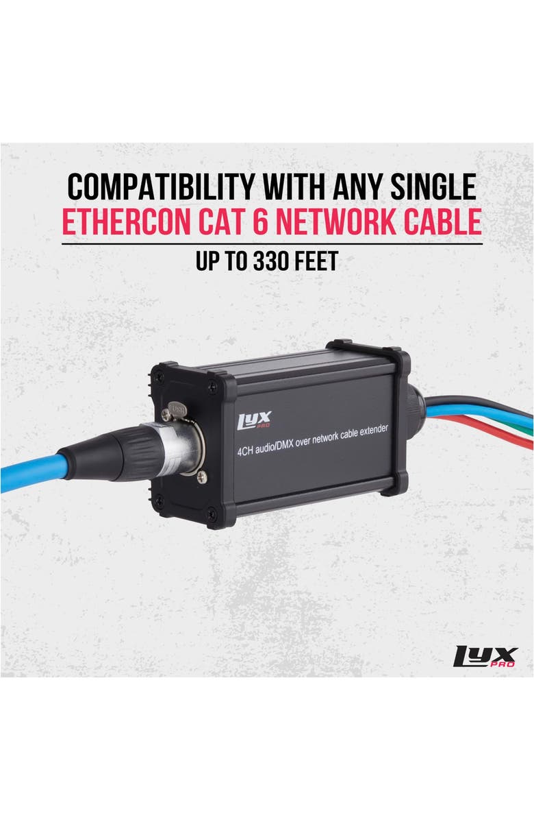 Lyxpro Audio Snake 4 Channel XLR to RJ45 Ethercon Breakout Cable for Stage & Studio, Alternate, color, 