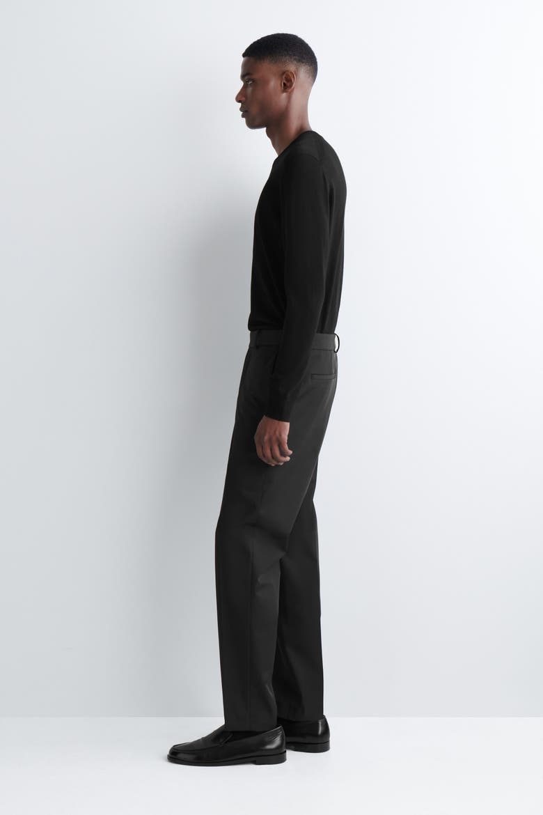 Tech-Twill Slim-Fit Straight-Leg Pants, Alternate, color, BLACK