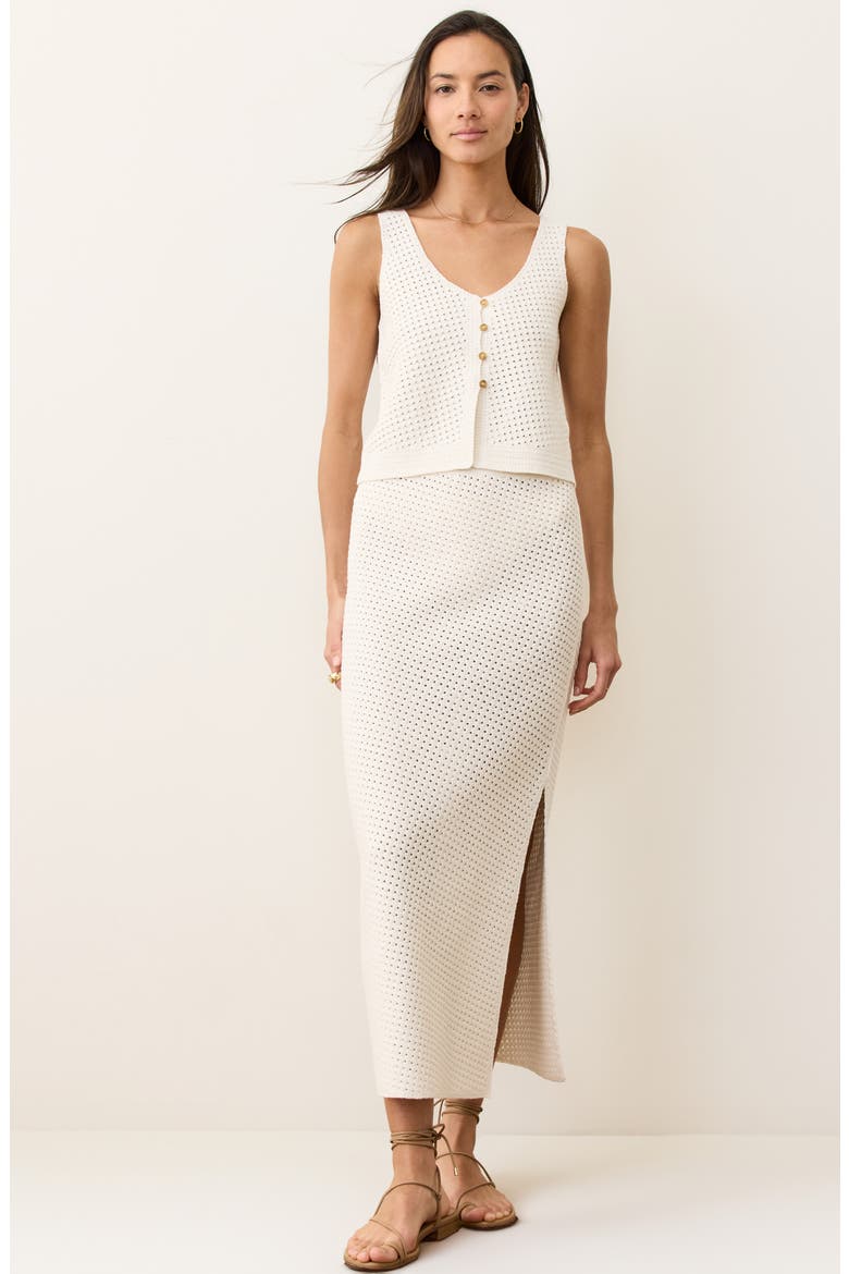 Sands Open Stitch Midi Sweater Skirt, Alternate, color, CREAM