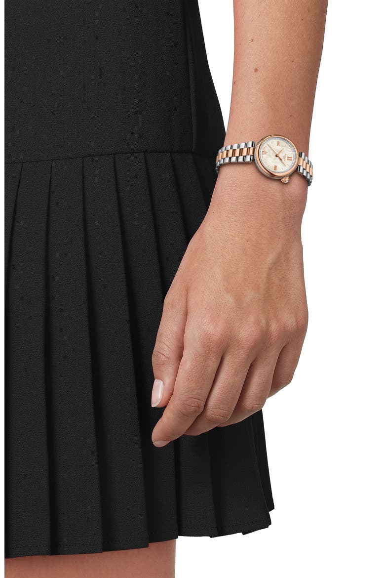 Desire Bracelet Watch, 28mm, Alternate, color, WHITE/TWO TONE